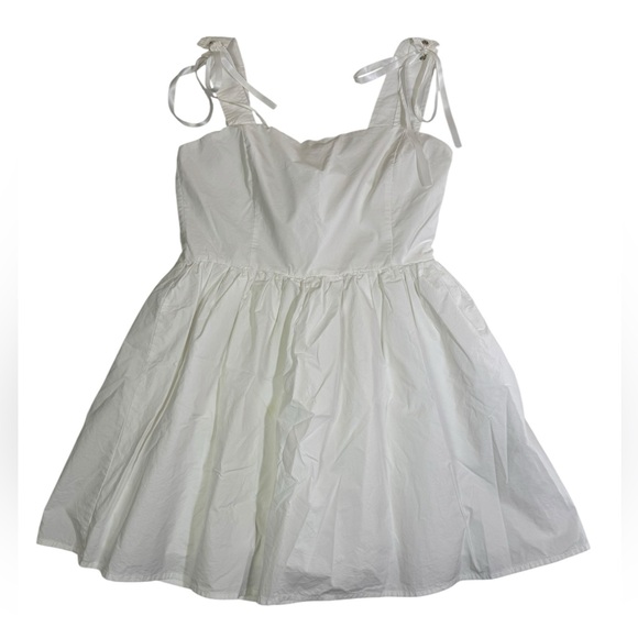 Forever 21 Dresses & Skirts - Forever‎ 21 White Tie Shoulder Mini Dress Size M